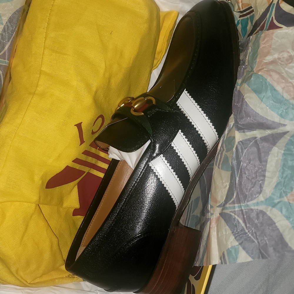 Adidas Gucci Black Leather Men's Loafers rand New In Box